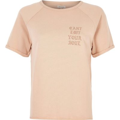 Light pink soul print sweat T-shirt